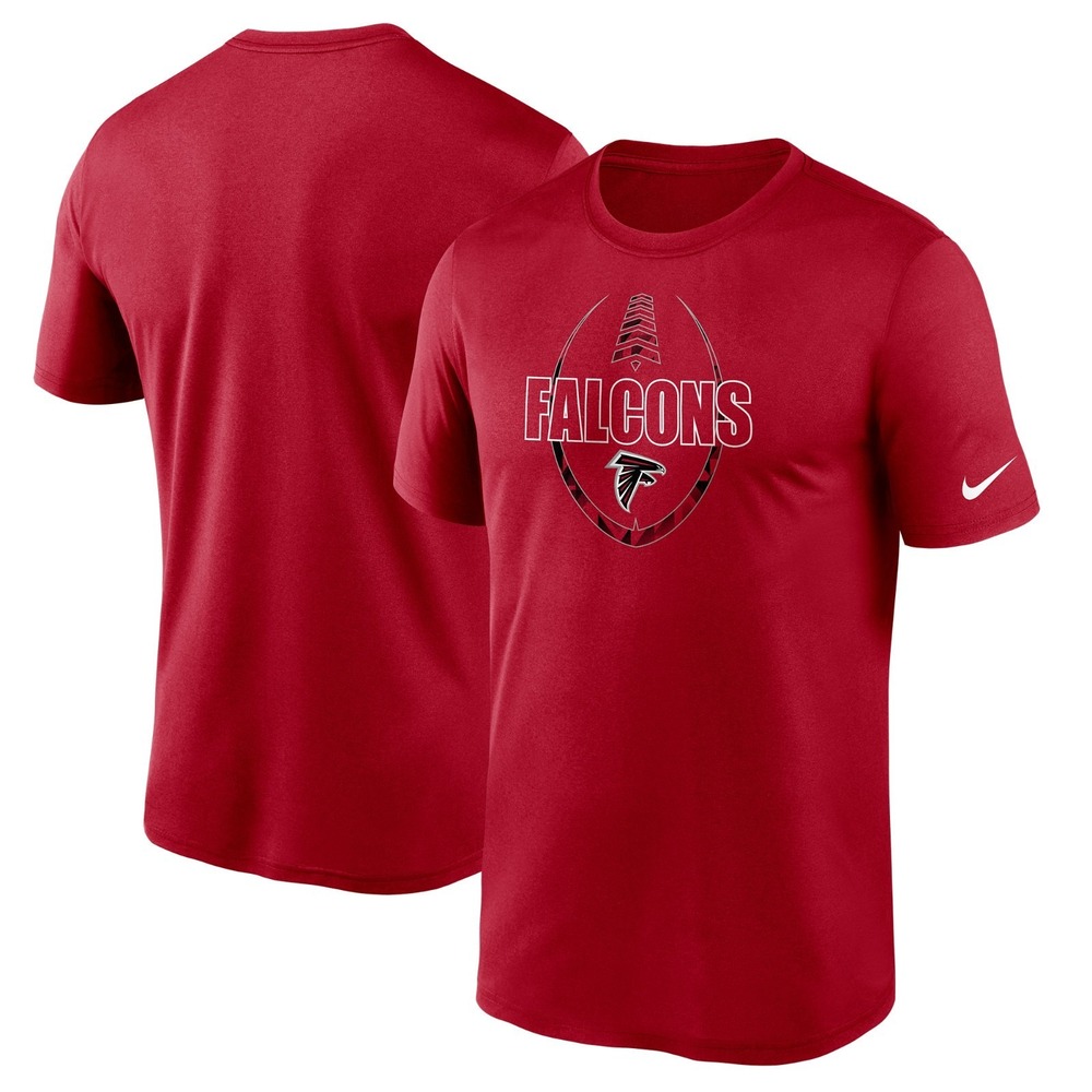 New Nike Atlanta Falcons Mens Football Short Sleeve Shirt Size Large Red White